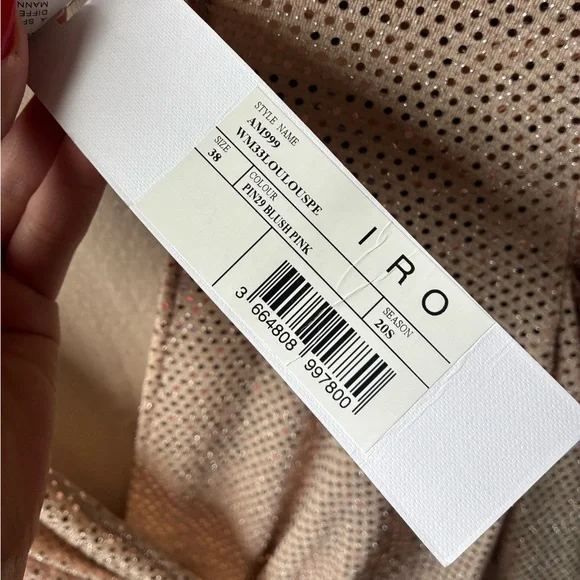 NWT IRO LouLou Sequin Dress in Blush Pink (Size:38/6) - Picture 9 of 15